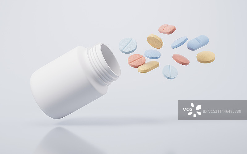 白色药瓶3D渲染图片素材