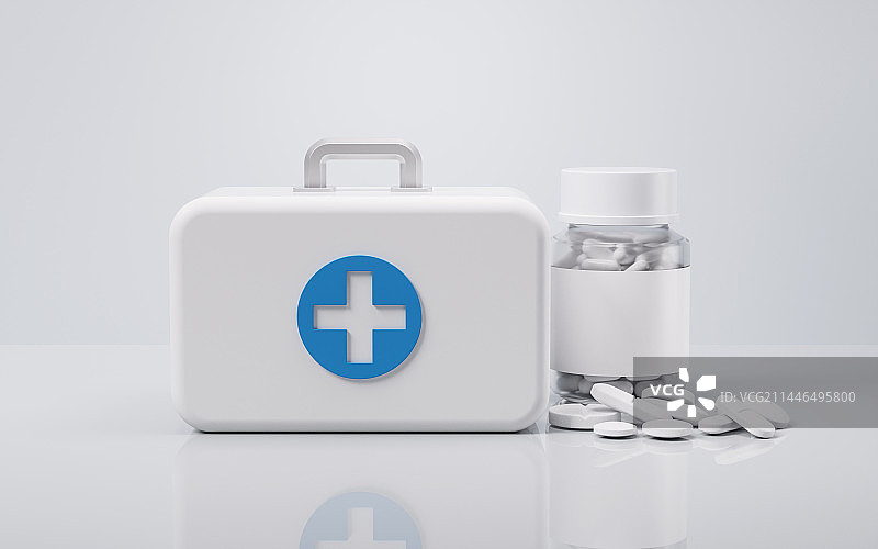白色医药箱3D渲染图片素材