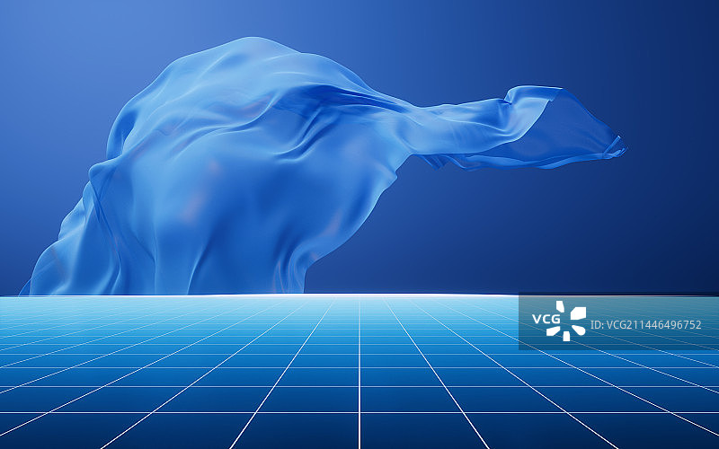 蓝色创意舞台背景3D渲染图片素材