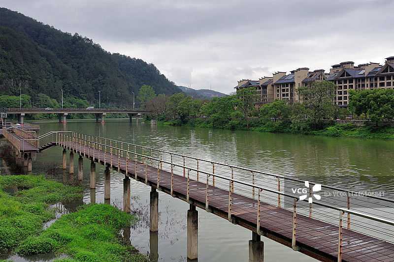 汀江新貌（福建长汀）图片素材