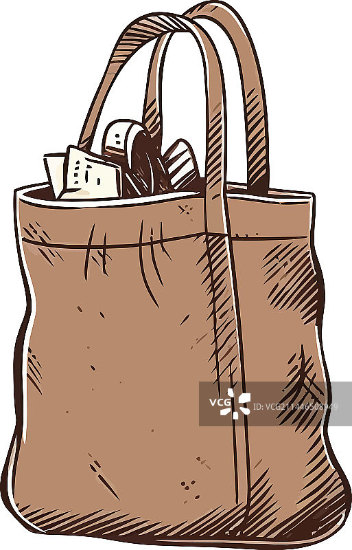 购物袋装满食品杂货图片素材