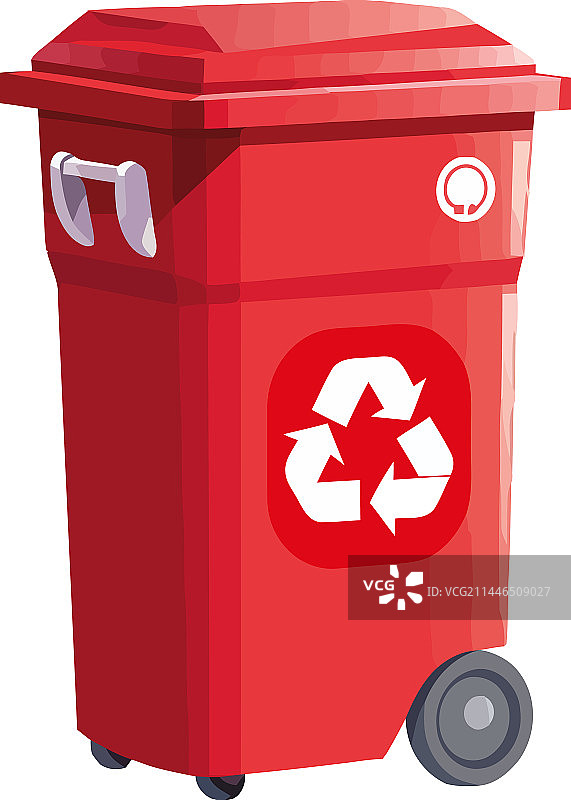 红色可回收垃圾箱图片素材