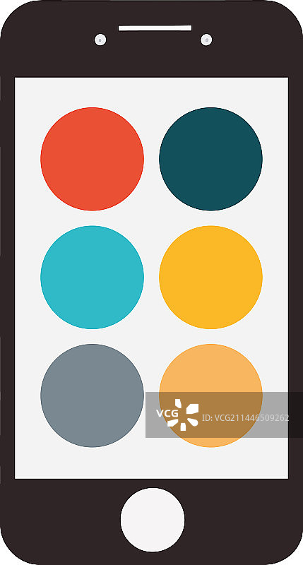 手机上的彩色圆圈图片素材