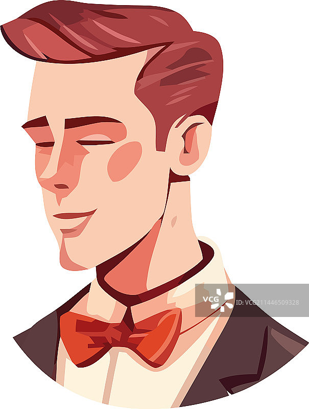 一位英俊的商人微笑地穿着西装图片素材