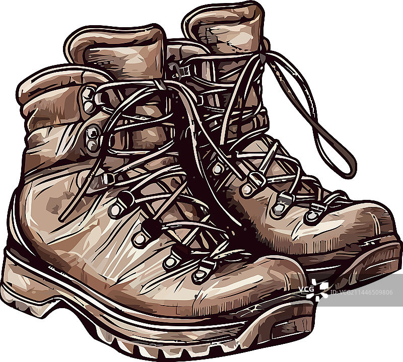 老式皮革登山靴图片素材