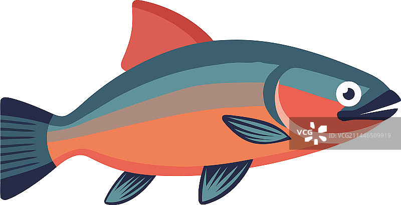 可爱的鱼类海洋生物动物图标图片素材