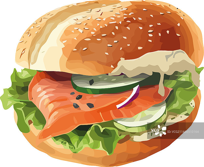 烤肉三明治配新鲜番茄沙拉图片素材