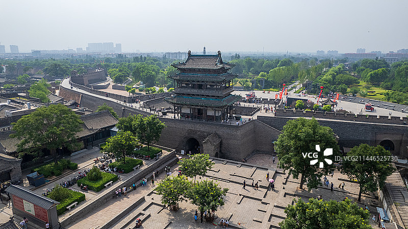 山西晋中平遥古城景区航拍图片素材