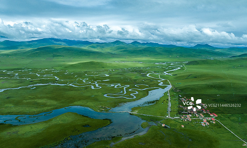 甘南草原湿地风光图片素材