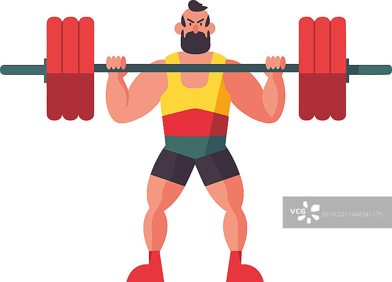 健壮的运动员举重图片素材