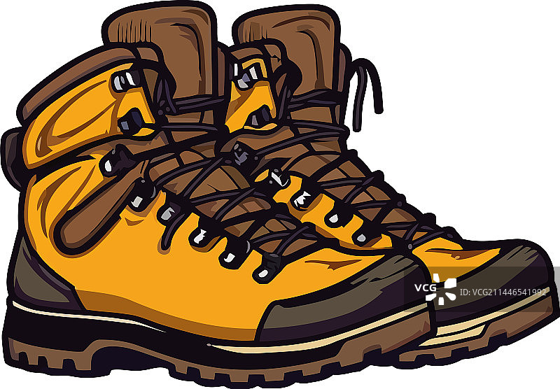 一双皮革登山靴图片素材