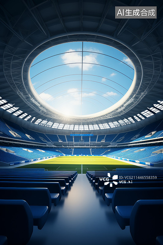 【AI数字艺术】现代室内体育场馆与观众席图片素材