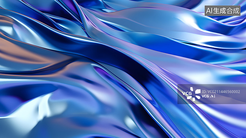 【AI数字艺术】数码全息彩虹皱褶铝箔抽象图形海报网页PPT背景图片素材