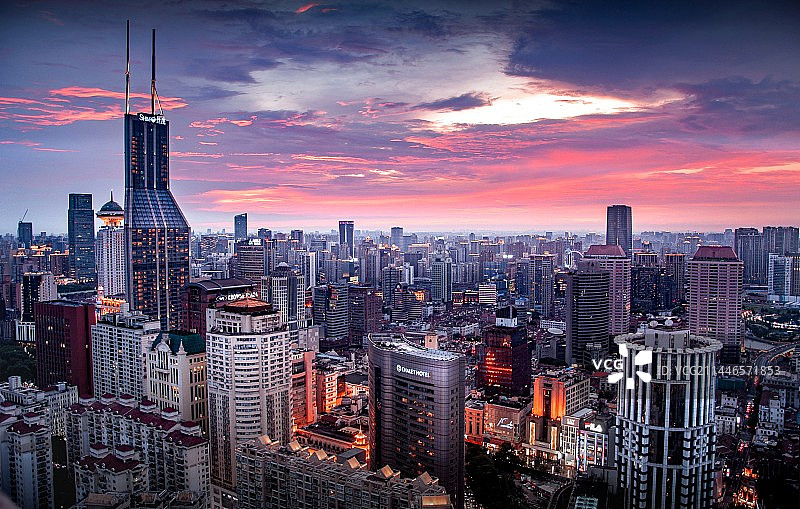 世贸晚霞图片素材