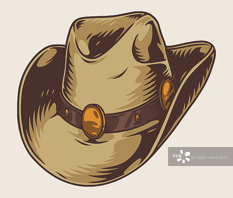 彩色复古牛仔帽元素图片素材