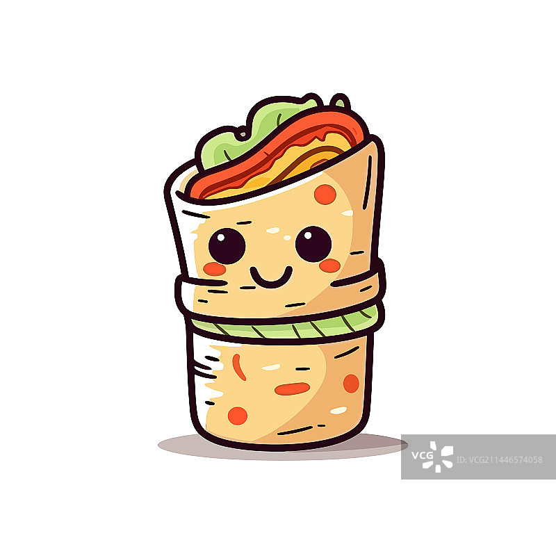 手绘墨西哥卷饼涂鸦图片素材