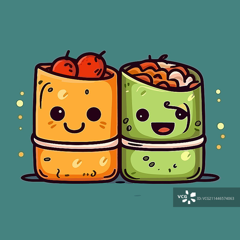 手绘墨西哥卷饼涂鸦图片素材