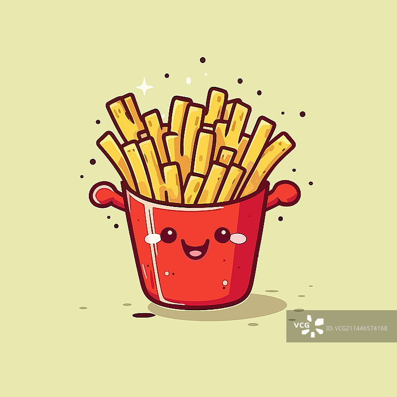 手绘薯条涂鸦图片素材