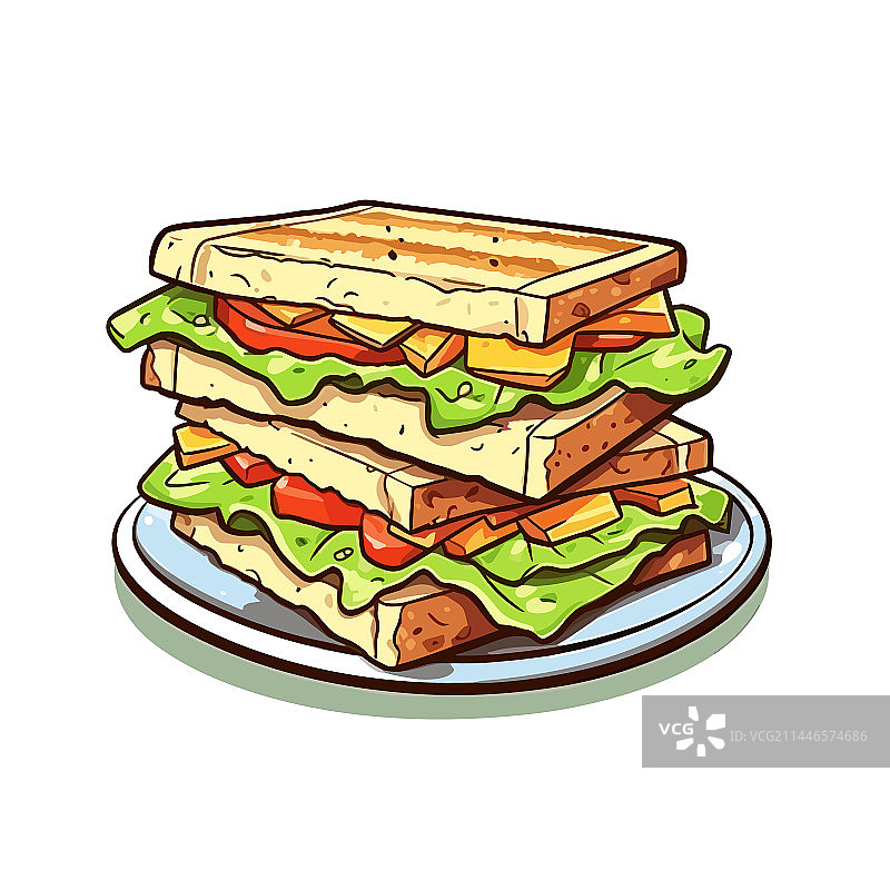 手绘俱乐部三明治涂鸦图片素材