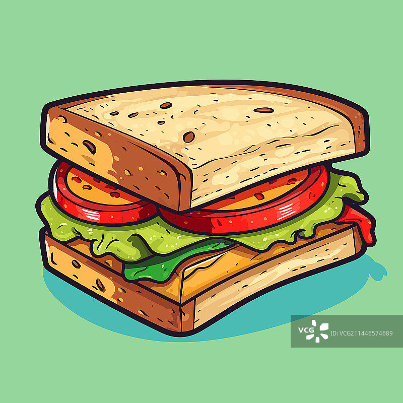 手绘俱乐部三明治涂鸦图片素材