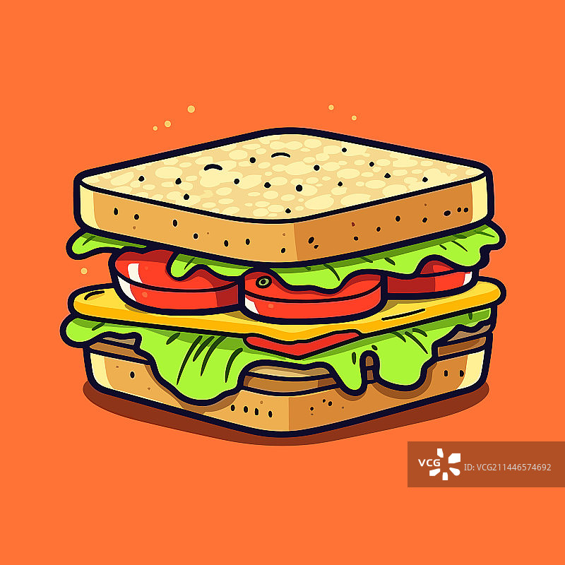 手绘俱乐部三明治涂鸦图片素材