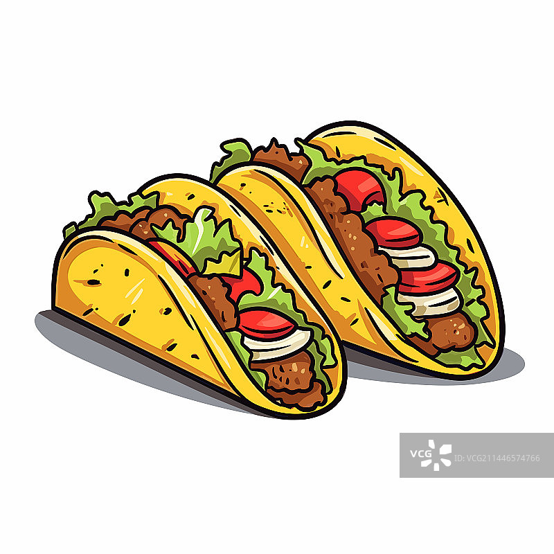 手绘墨西哥卷饼涂鸦图片素材