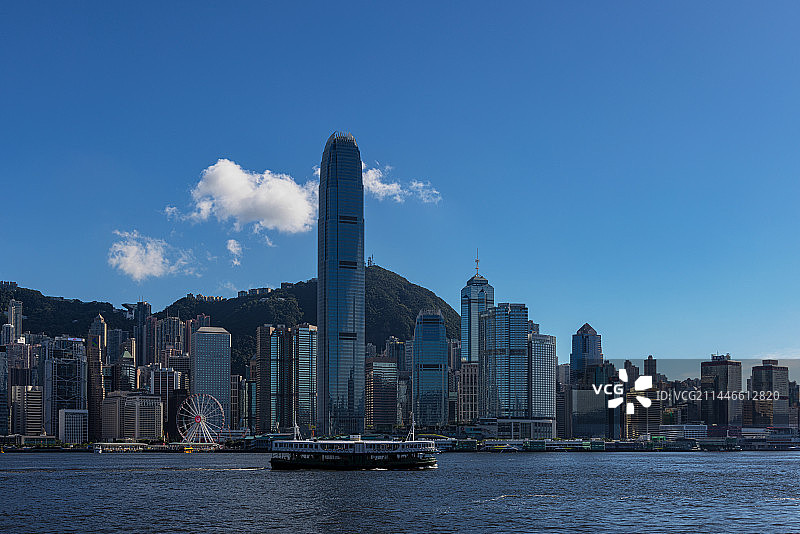 维多利亚海拥抱下的香港半岛。图片素材