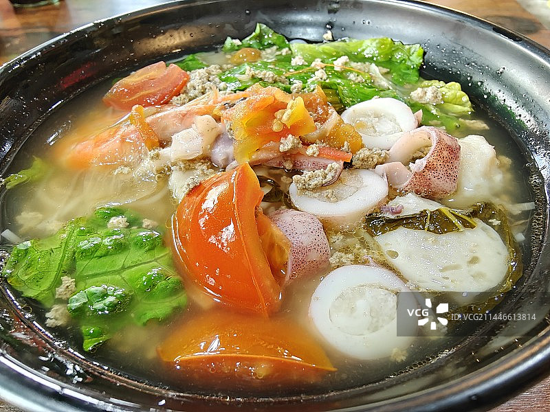 广西北海特色食品海鲜蟹仔粉图片素材