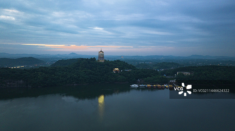 万佛湖夜景图片素材