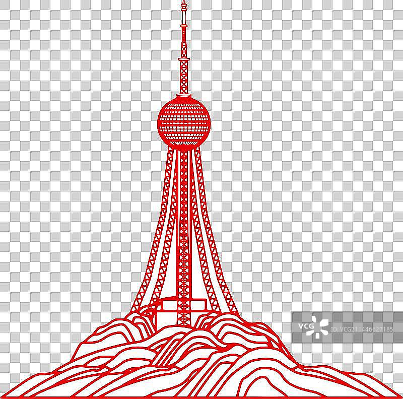 剪纸风格青海西宁建筑图片素材