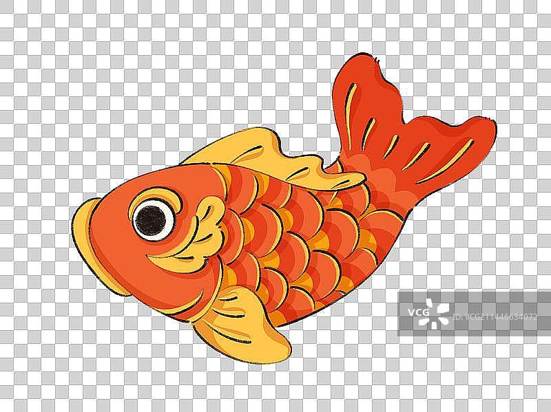 手绘卡通红色锦鲤鲤鱼图片素材