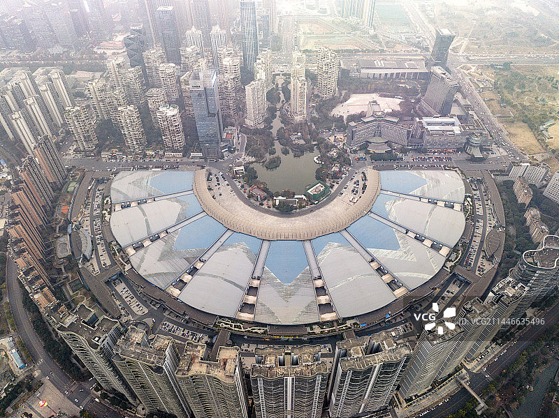 航拍成都城市风光图片素材