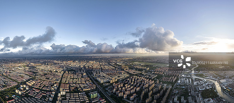 航拍上海宝山城市风光图片素材