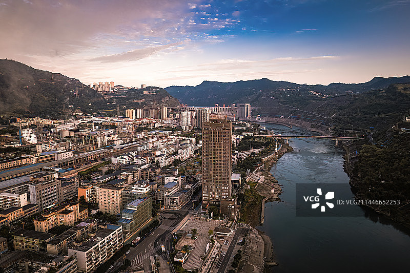 云南水富市航拍图片素材