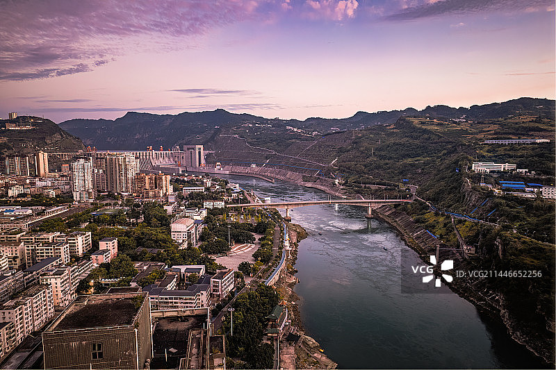 云南水富市航拍图片素材