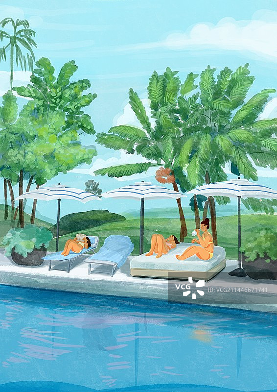 清凉避暑图片素材