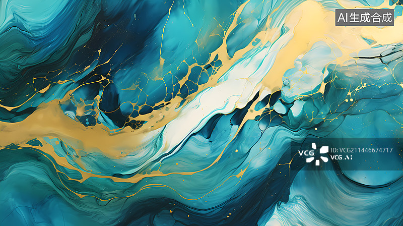 【AI数字艺术】大理石流金纹理图片素材
