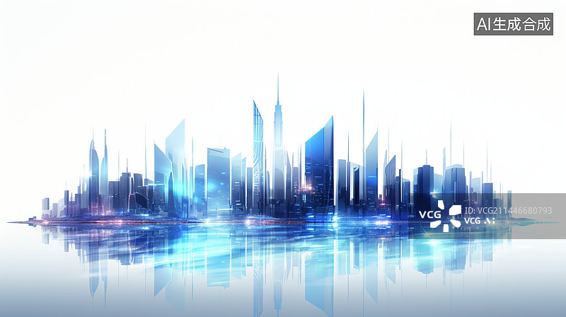 【AI数字艺术】数字城市科技主题背景图片素材