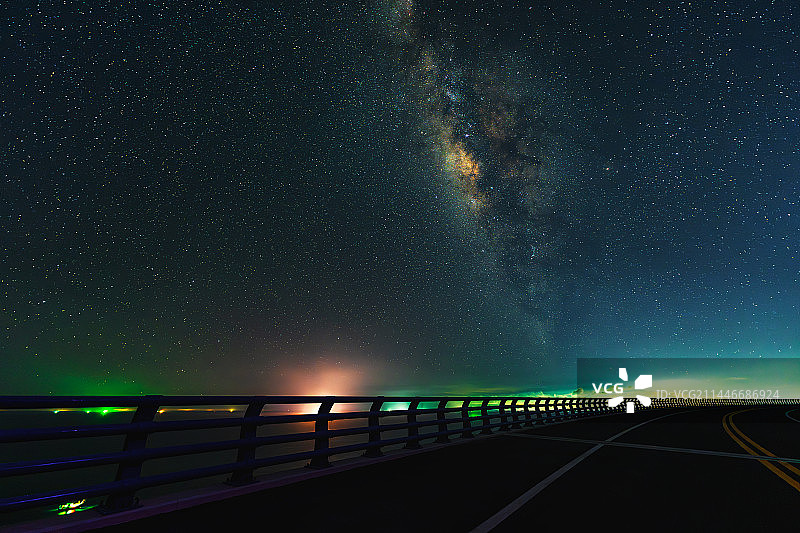 夜空中的公路图片素材