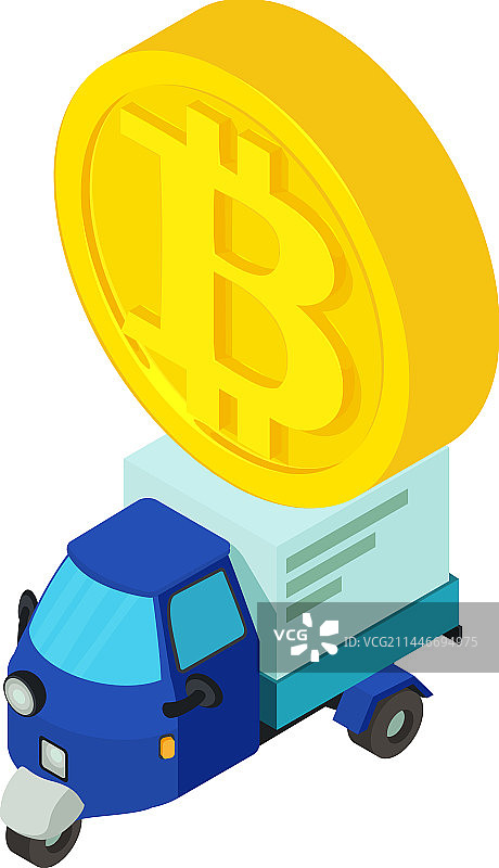 比特币加密货币2.5D图标图片素材