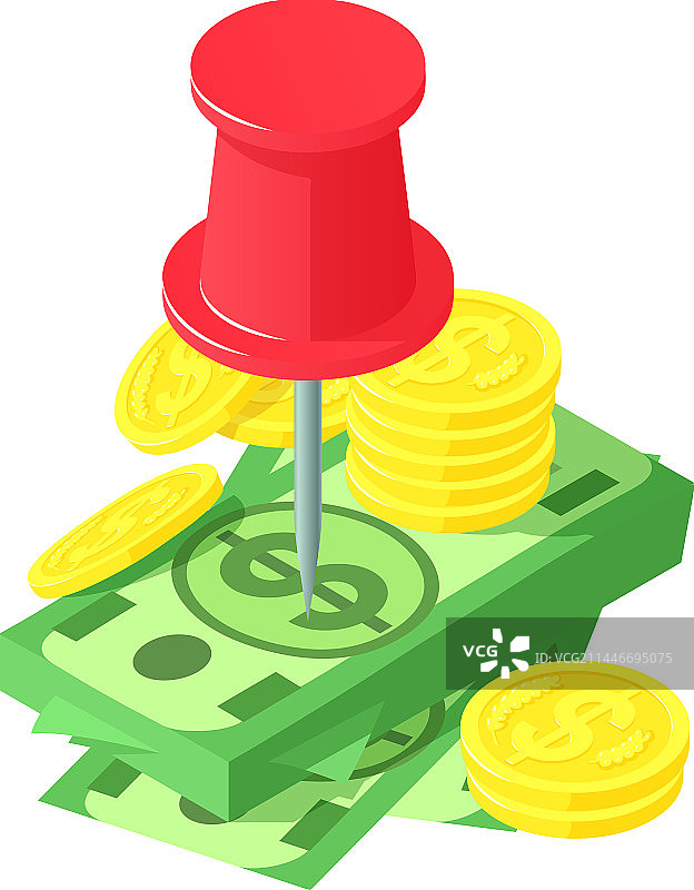 累积概念红色等距图标图片素材