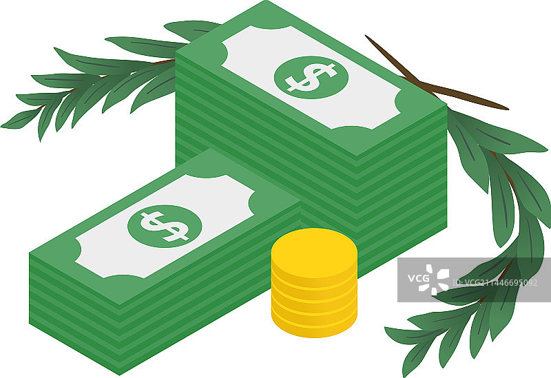 现金累积概念2.5D图标图片素材