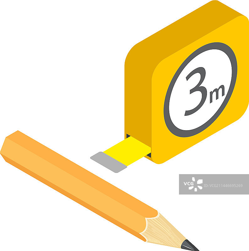 工程工具等距黄色图标图片素材