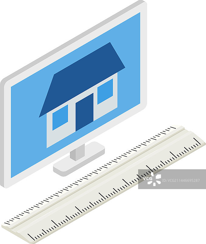 房屋项目2.5D建筑图标图片素材