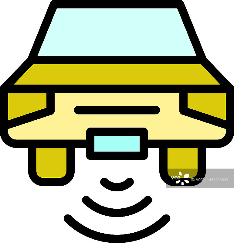 自动驾驶汽车图标（扁平风格）图片素材