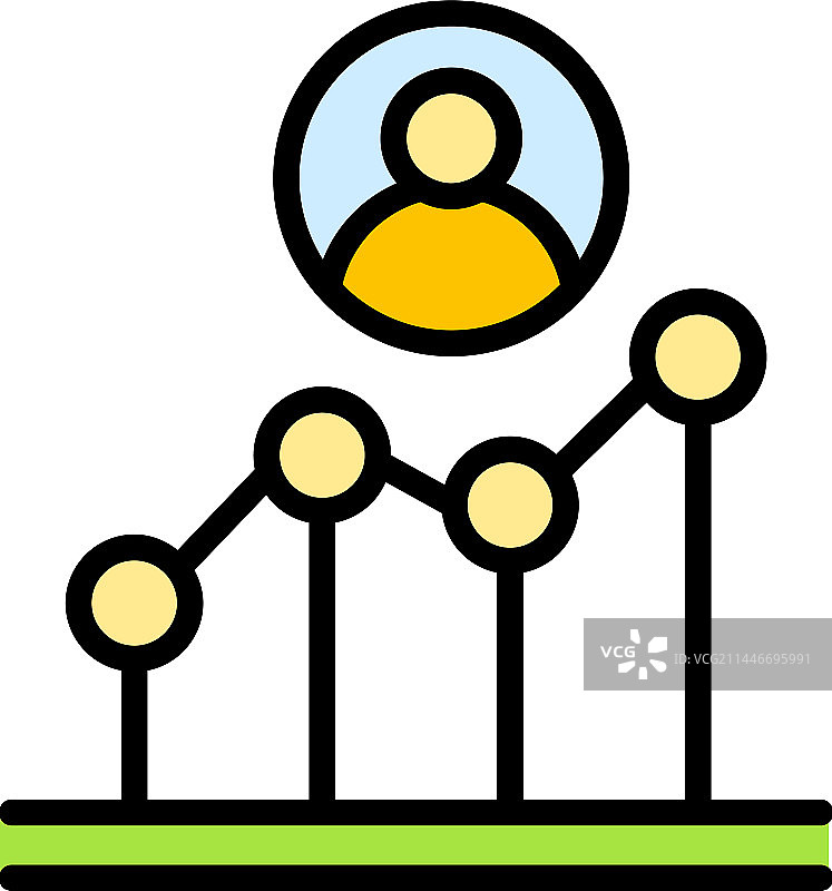 狭窄市场图表图标（扁平风格）图片素材