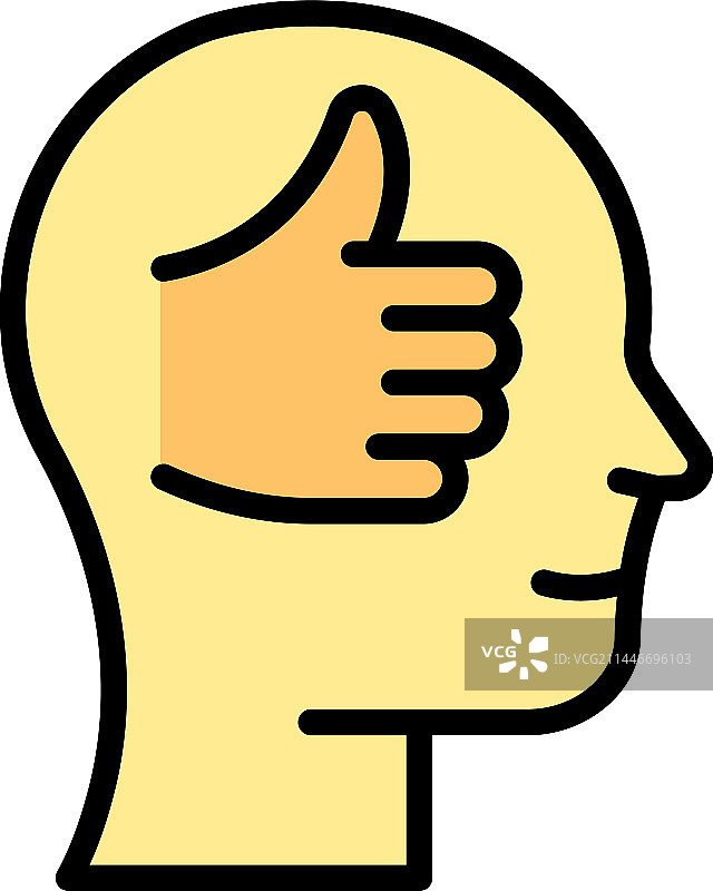 自恋点赞图标扁平风格图片素材