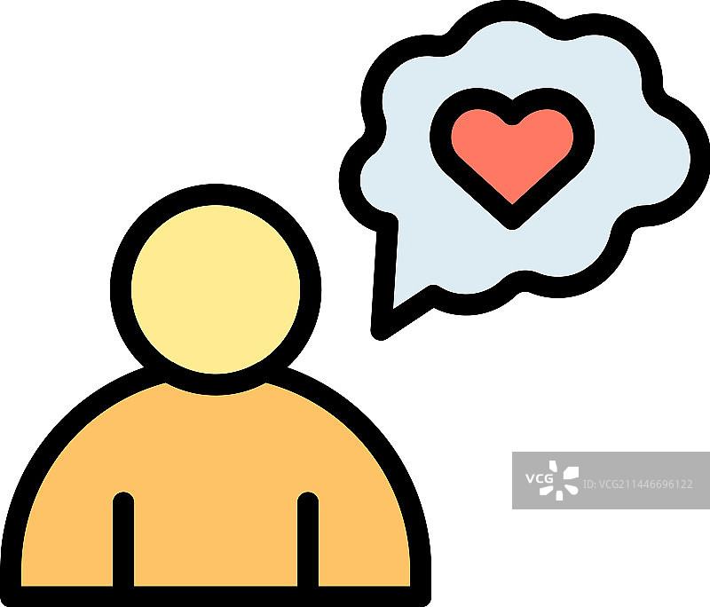 自恋爱情思维扁平图标图片素材