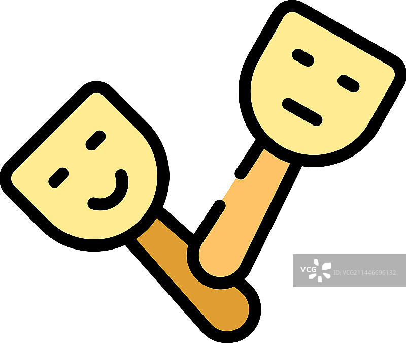 自恋面具扁平图标图片素材