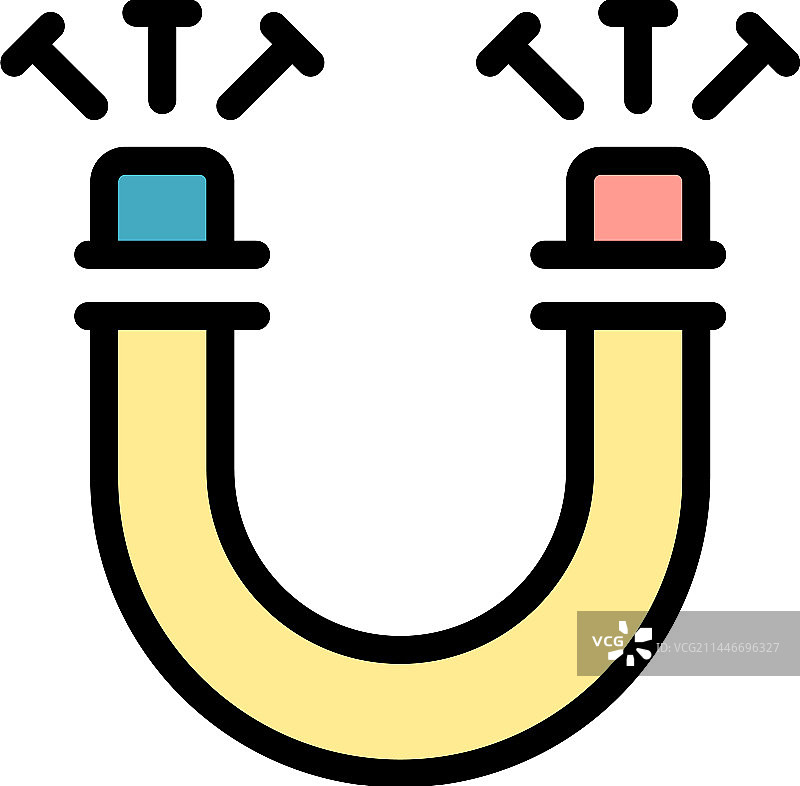 磁铁关系图标（扁平风格）图片素材
